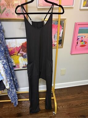 Maternity Everyday Black Sleeveless Jumpsuit with Pockets
